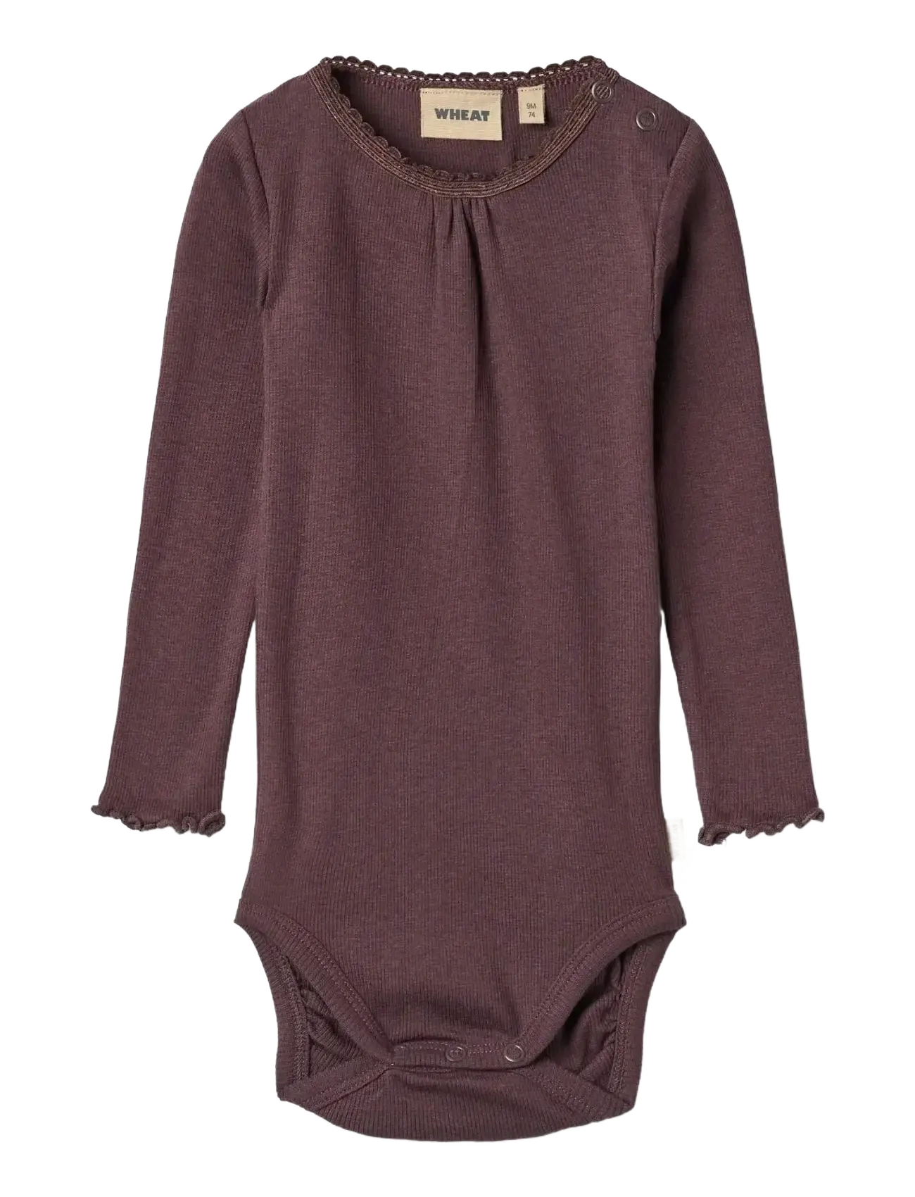 Wheat Rib Body L/S Lotta - Bodyer - FUDGE / burgundy