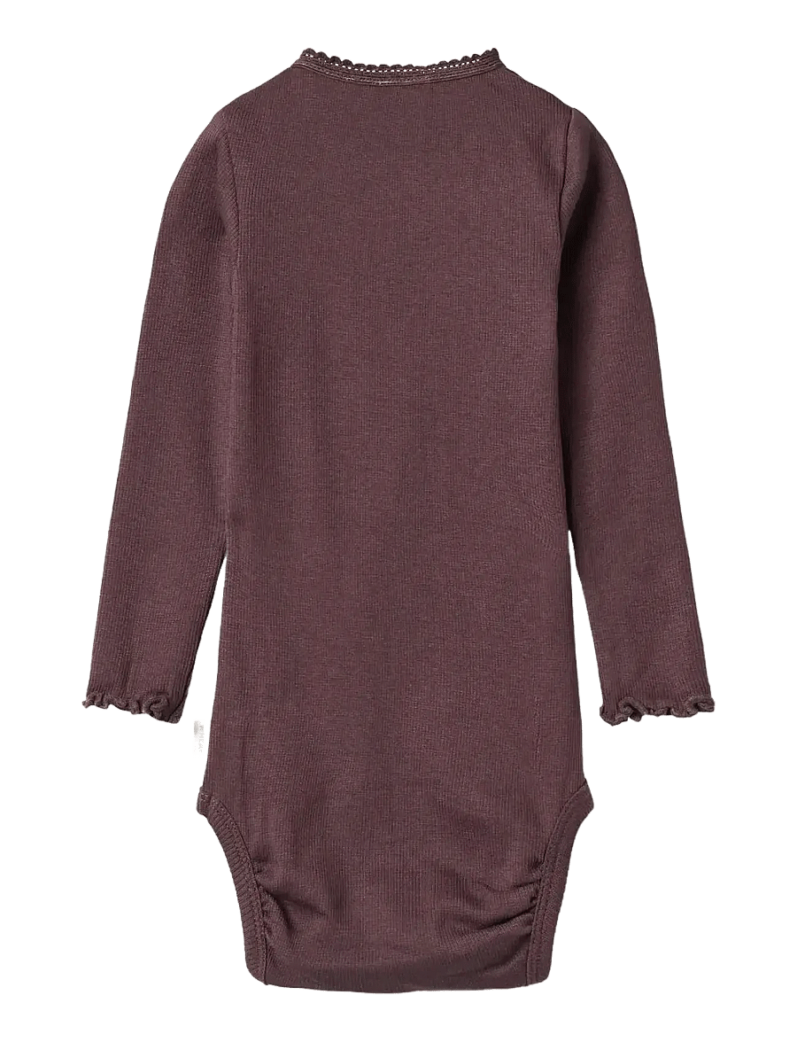 Wheat - Rib Body L/S Lotta - bodies à manches longues - fudge - 1