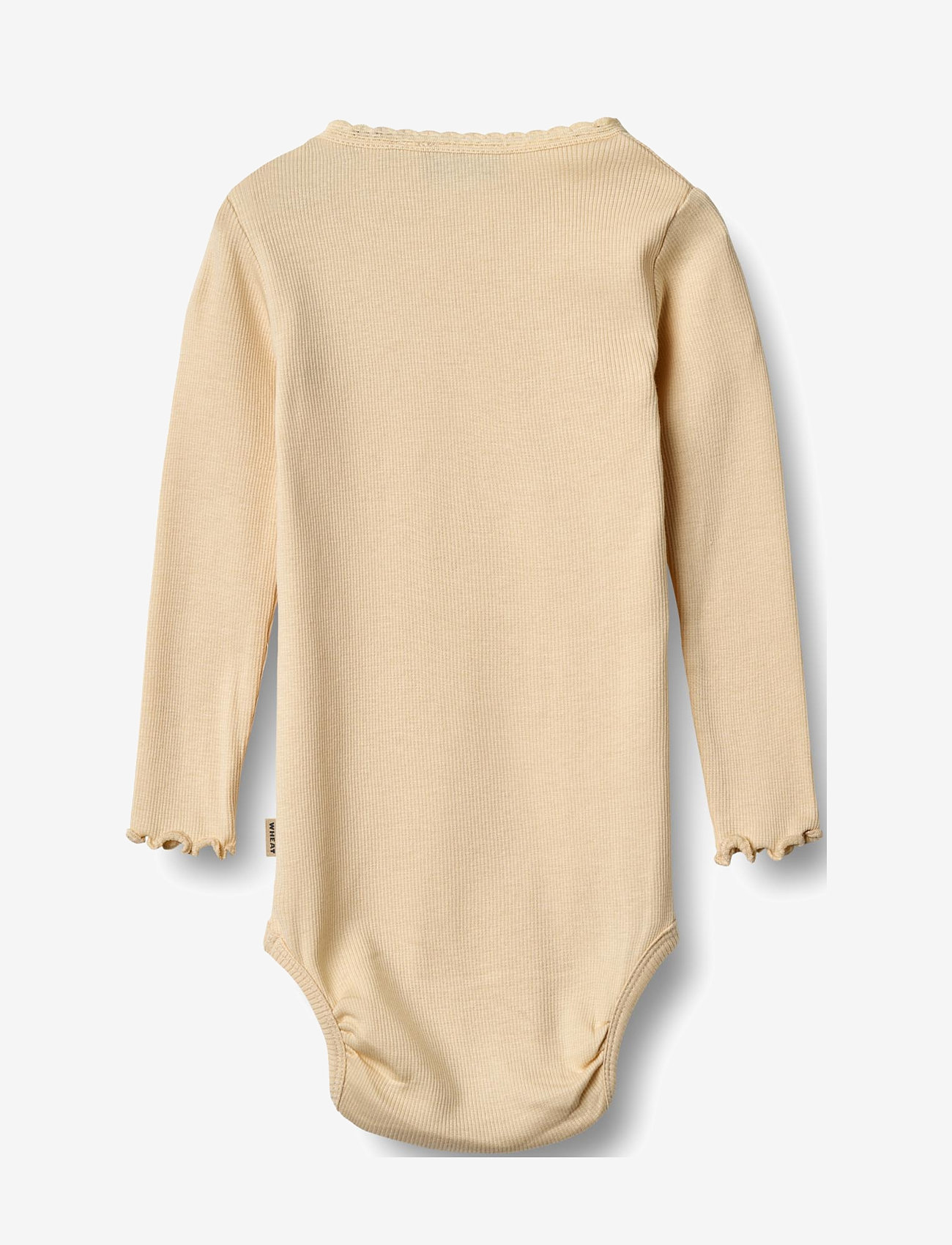Wheat - Rib Body L/S Lotta - long-sleeved bodies - macadamia - 1