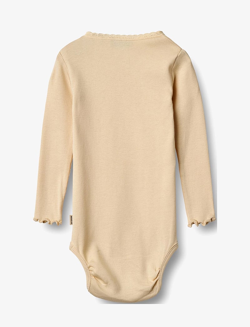 Wheat - Rib Body L/S Lotta - long-sleeved bodies - macadamia - 1