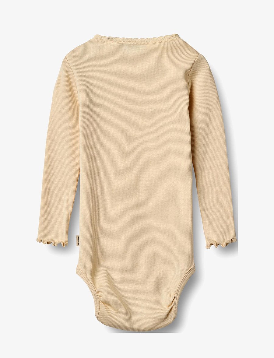 Wheat - Rib Body L/S Lotta - pikkade varrukatega bodid - macadamia - 1