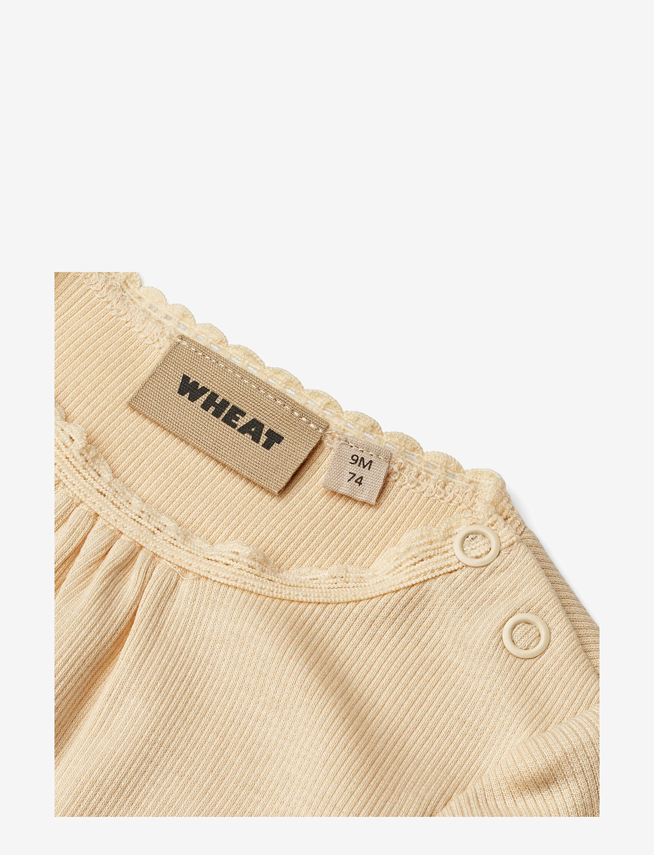 Wheat - Rib Body L/S Lotta - long-sleeved bodies - macadamia - 2