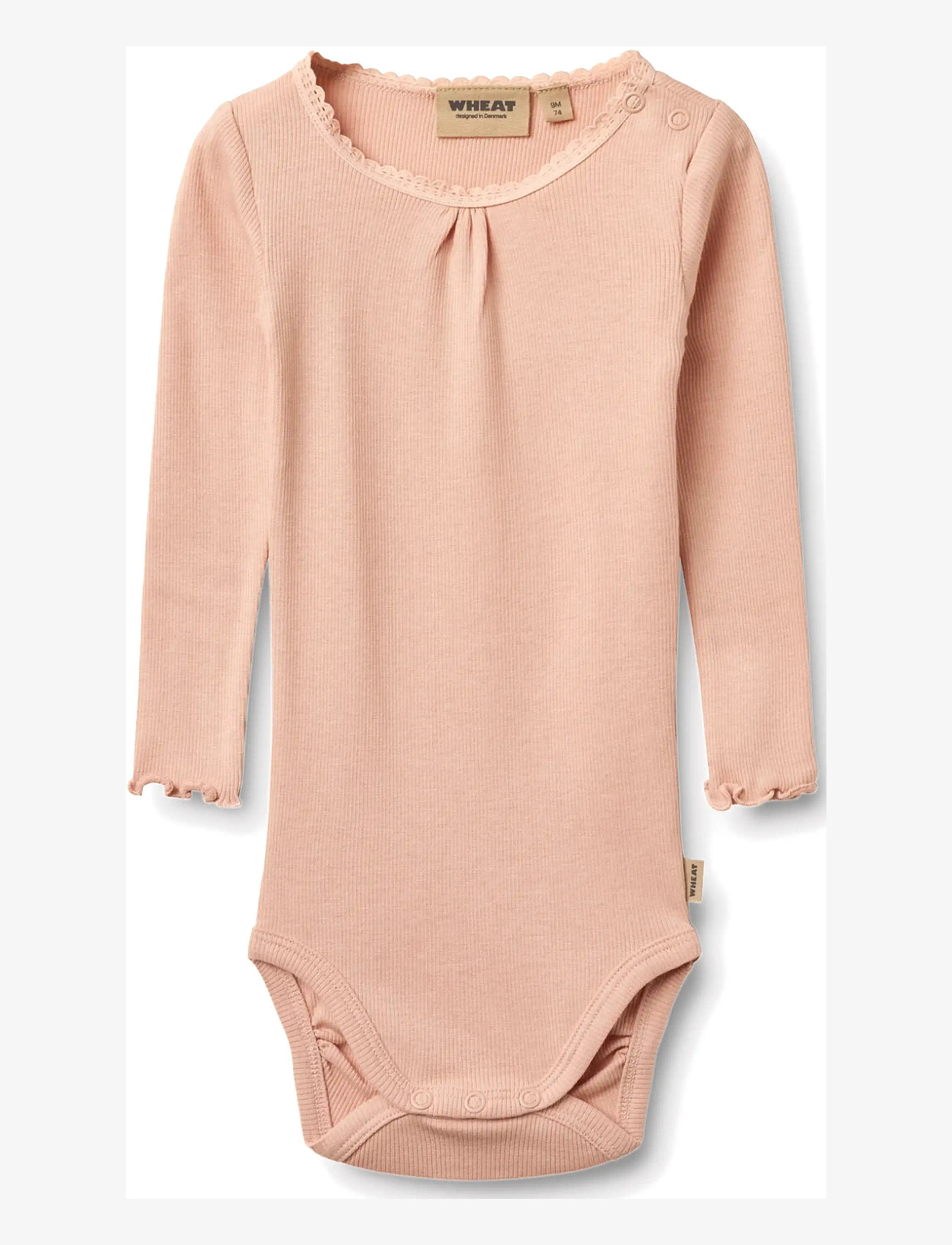 Wheat - Rib Body L/S Lotta - langærmede bodyer - rose cloud - 0