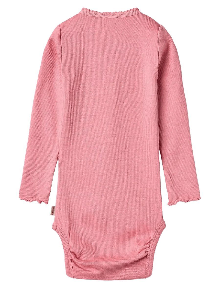 Wheat - Rib Body L/S Lotta - pikkade varrukatega bodid - soft pink - 1
