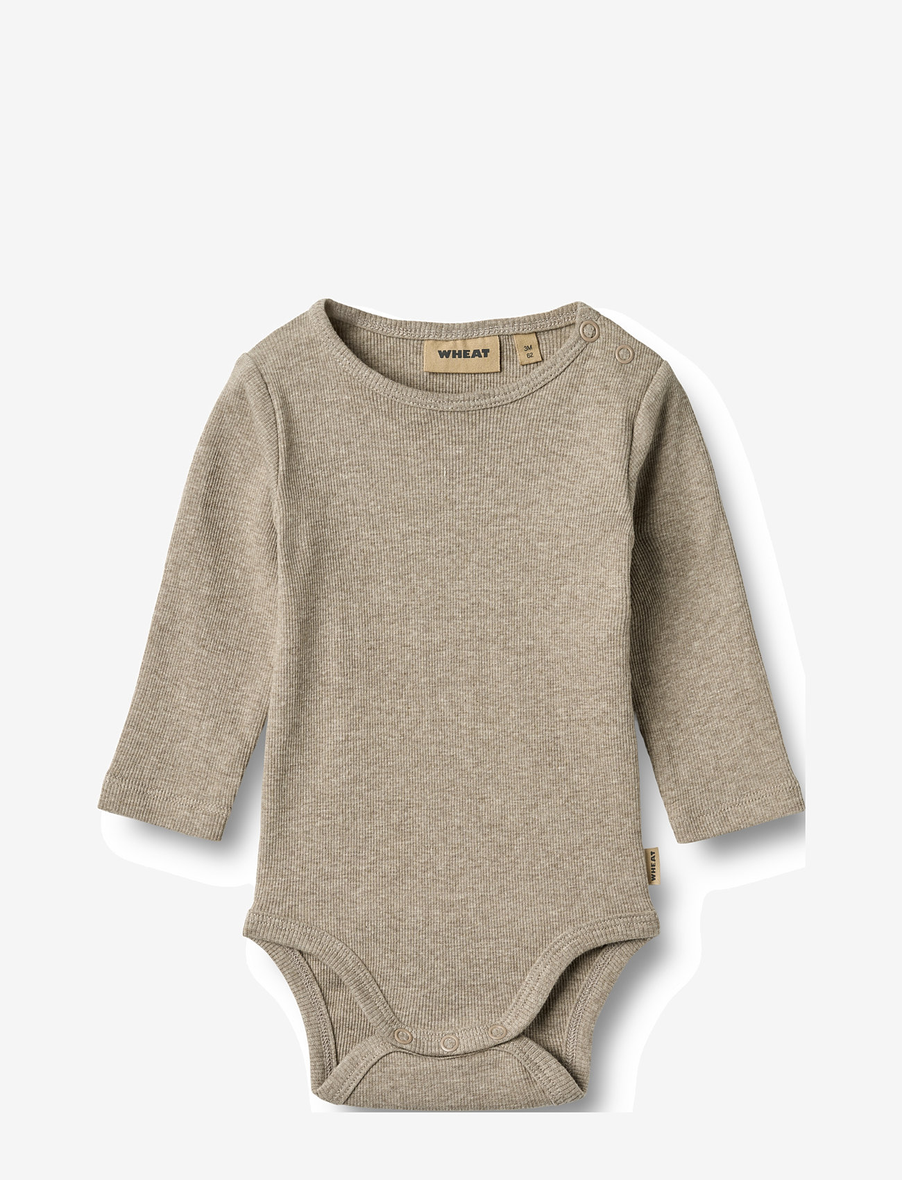 Wheat - Body L/S Spencer - langærmede bodyer - gravel melange - 0