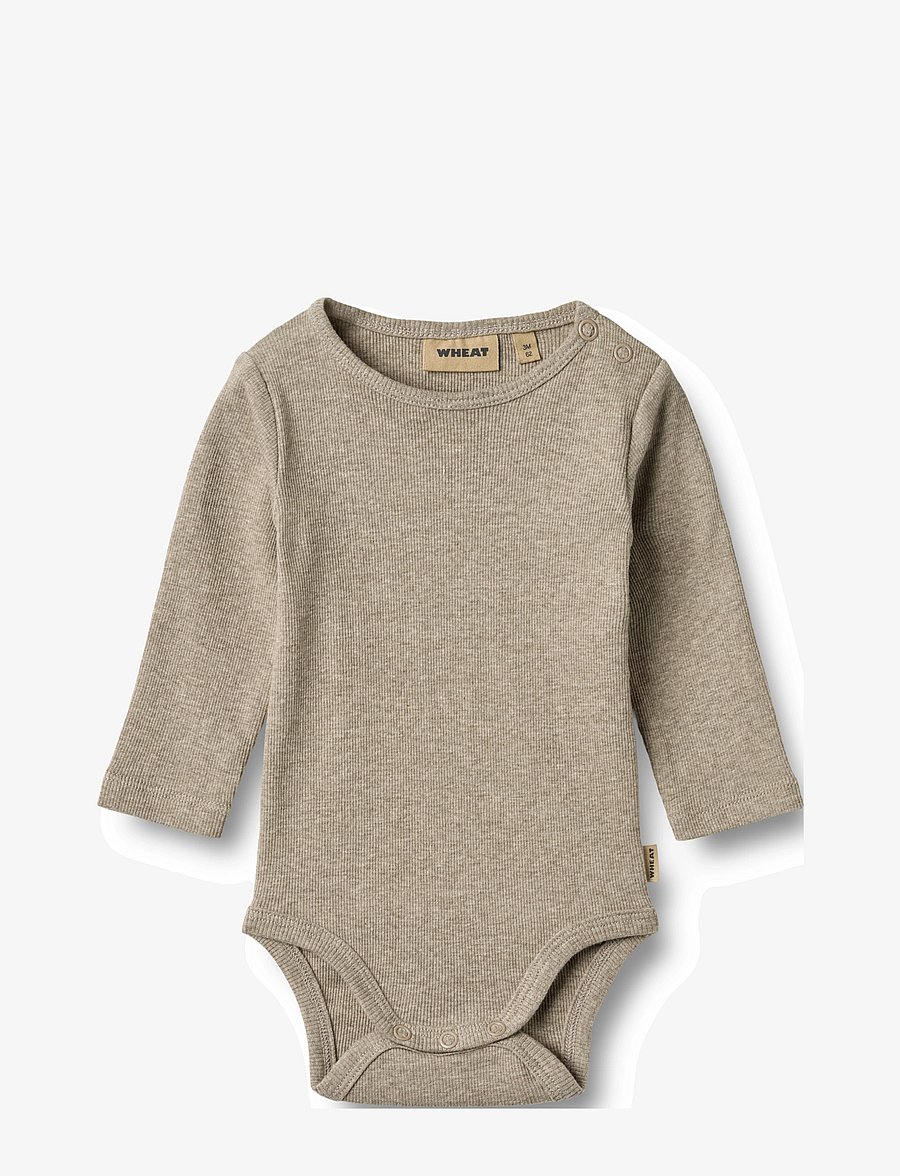 Wheat - Body L/S Spencer - langärmelige bodys - gravel melange - 0