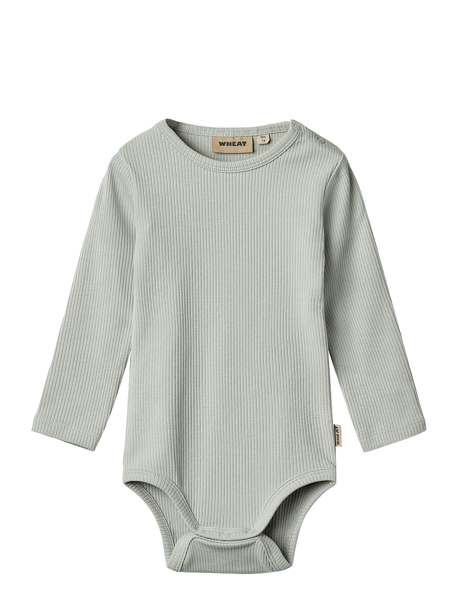 Wheat - Rib Body L/S Spencer - rainy sky - 0