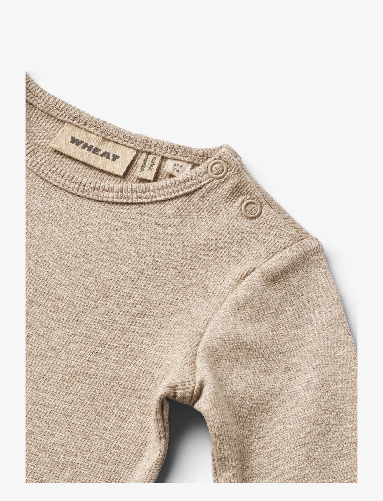 Wheat - Rib Body L/S Spencer - gravel melange - 2