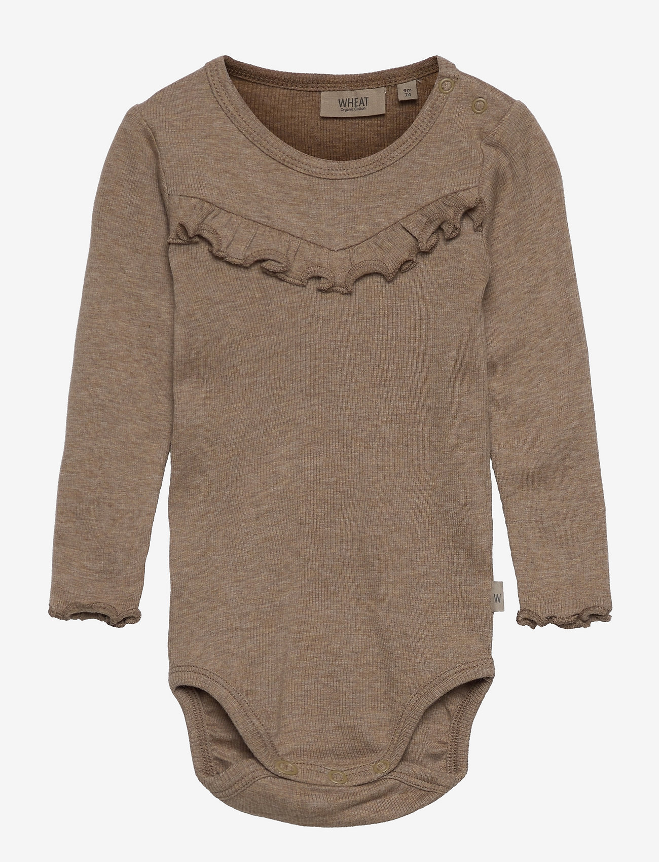 Body Rib Ruffle LS - KHAKI MELANGE