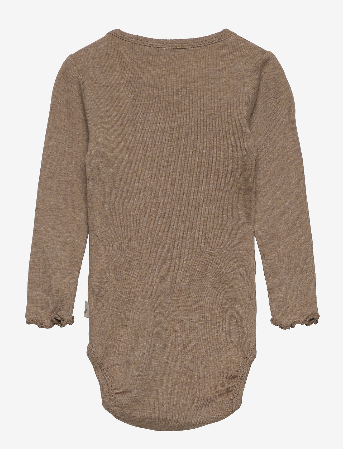 Wheat - Body Rib Ruffle LS - khaki melange - 1