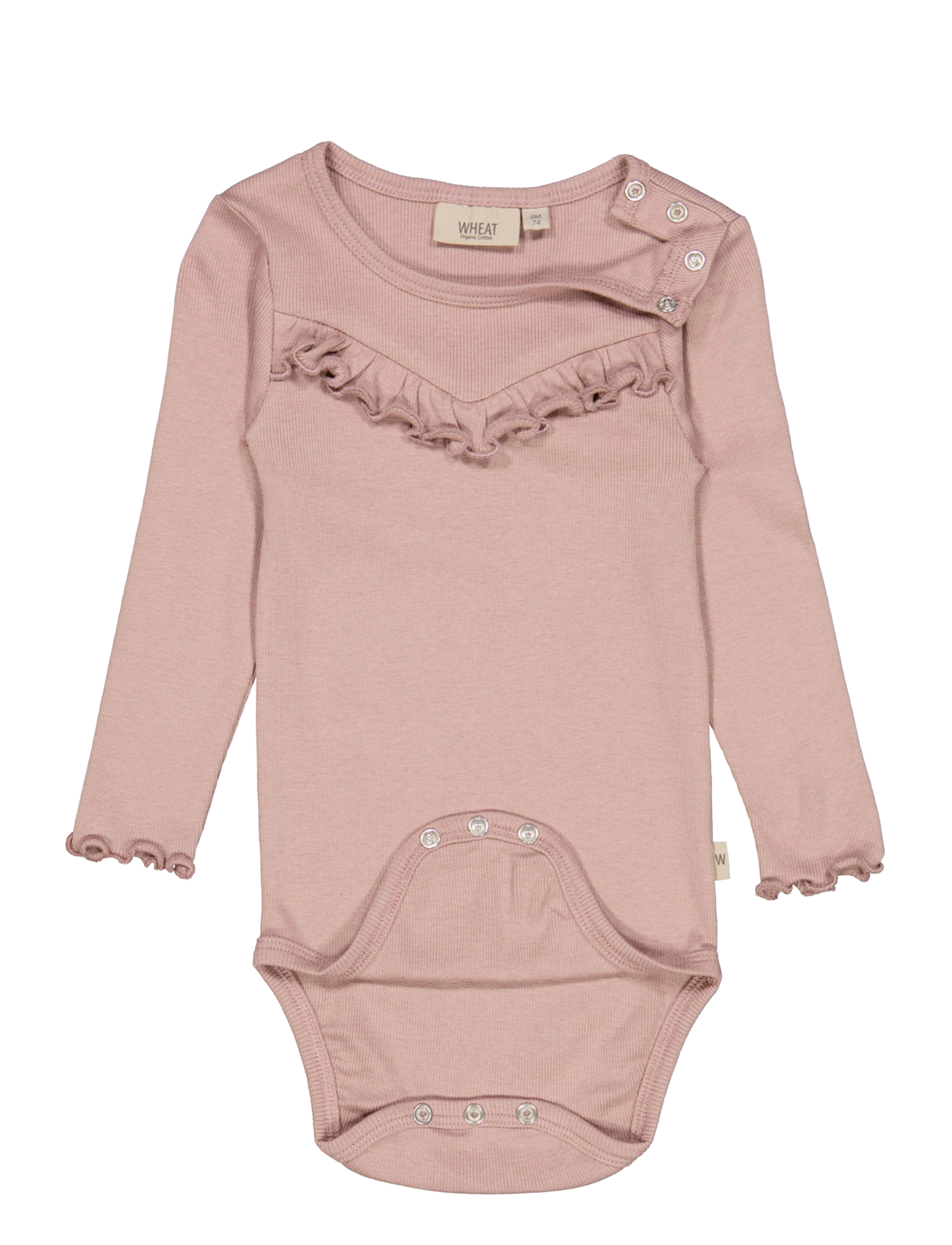 Wheat - Body Rib Ruffle LS - powder brown - 1