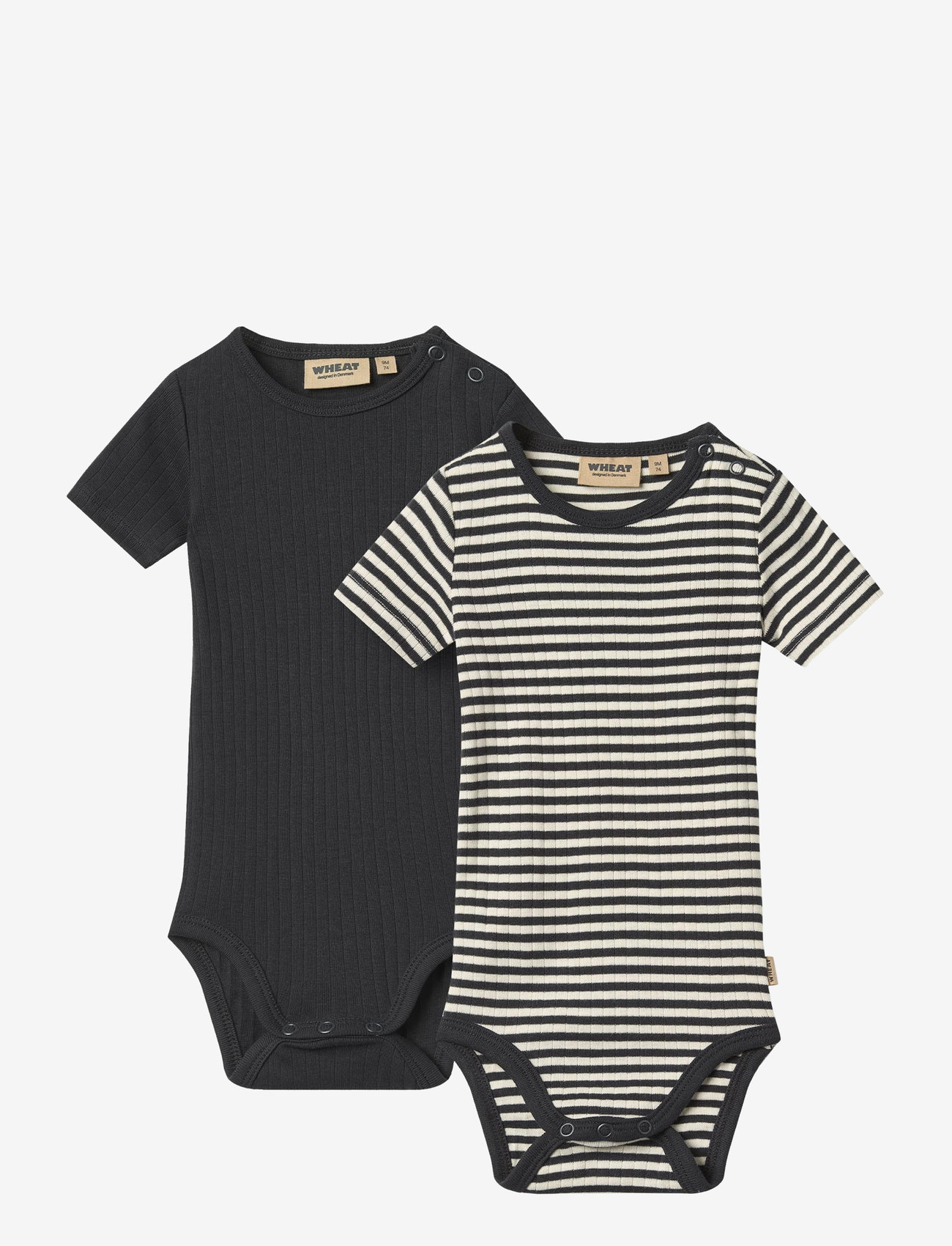 Wheat - 2 Rib Body S/S Timo - langärmelig - navy rib stripe - 0