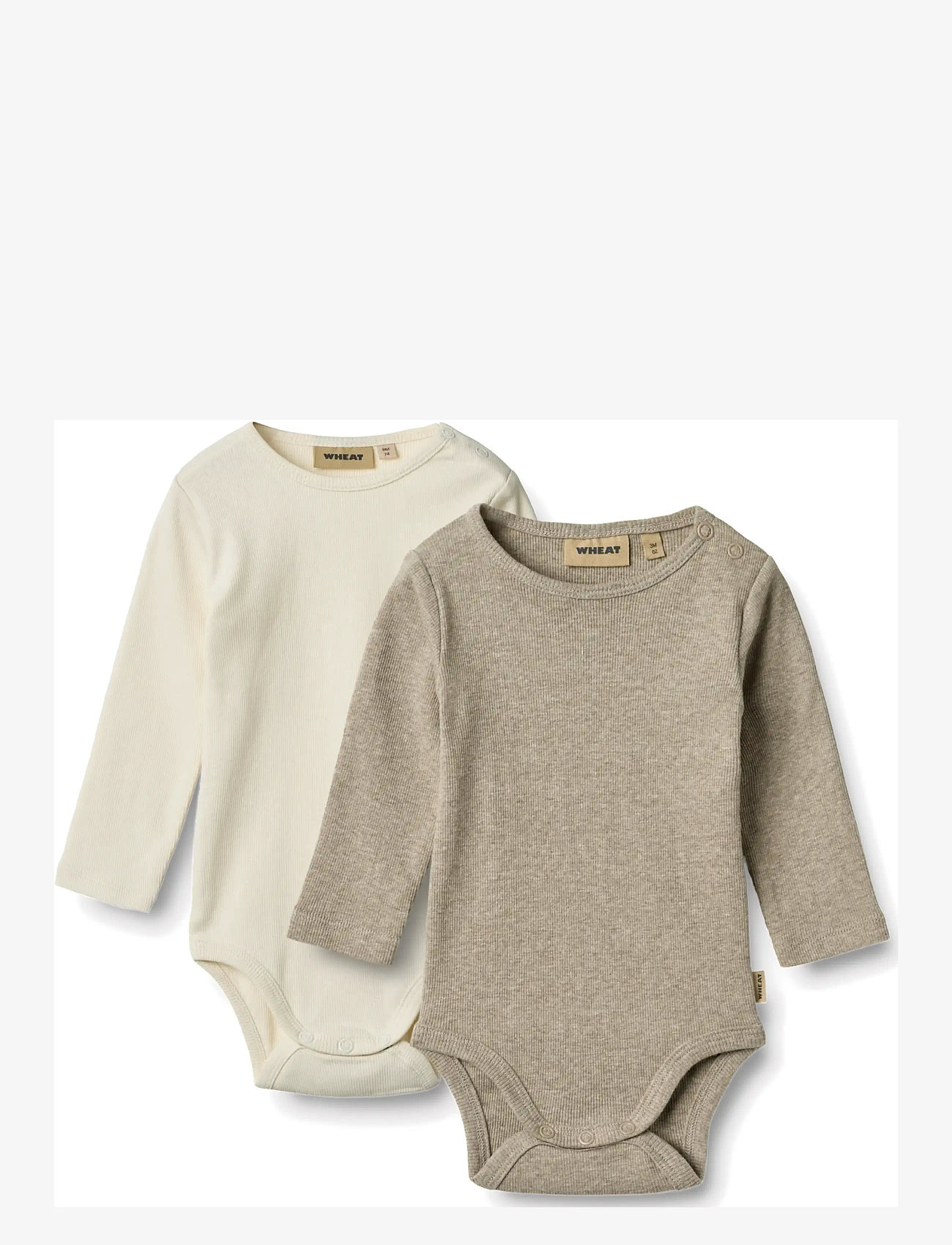 Wheat - 2 Rib Body L/S Spencer - bodide mitmikpakk - gravel melange - 1