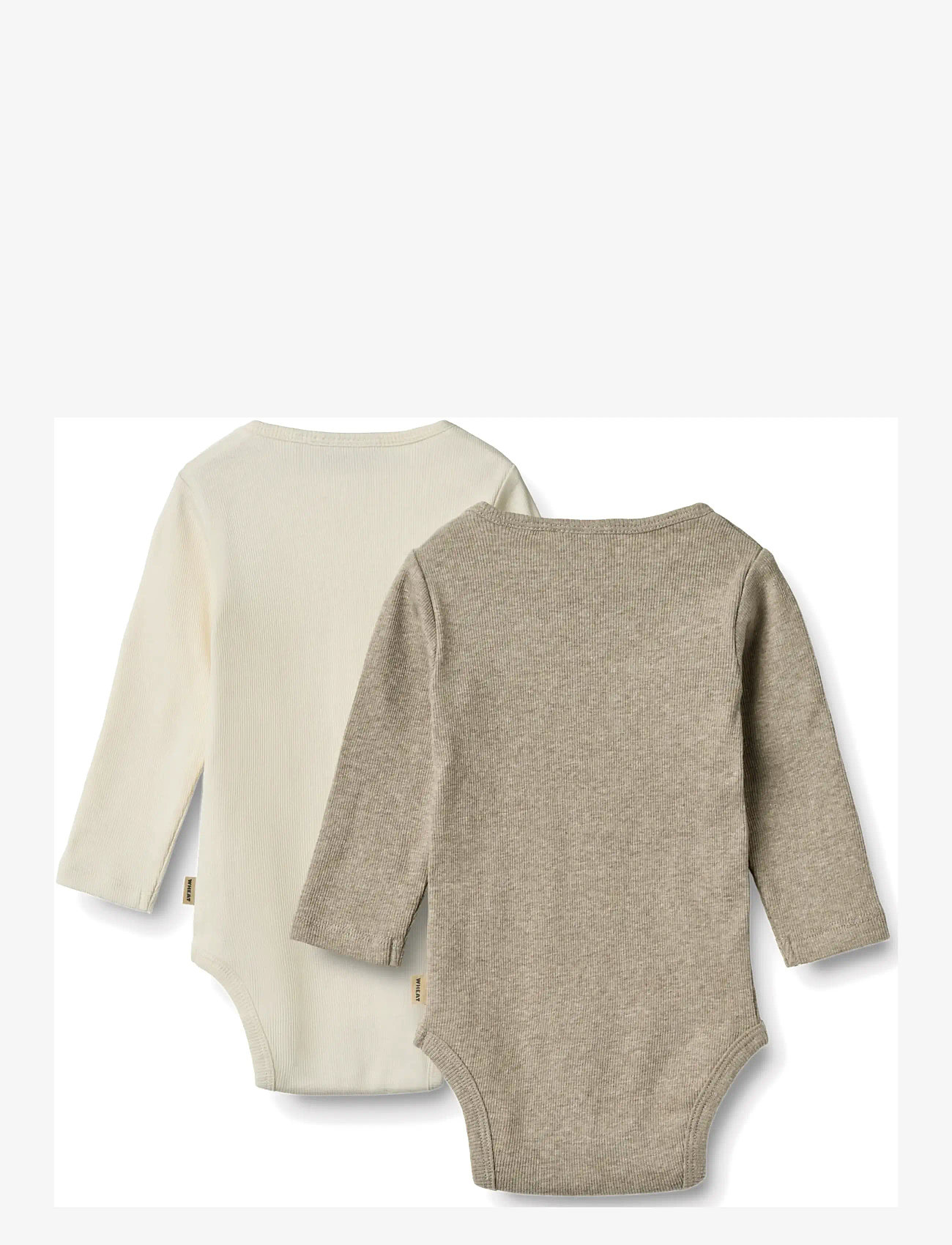 Wheat - 2 Rib Body L/S Spencer - bodide mitmikpakk - gravel melange - 2