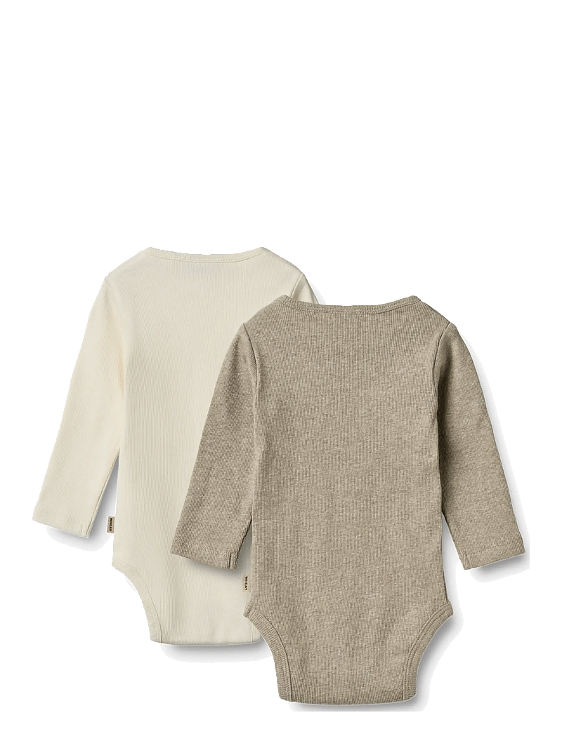 Wheat - 2 Rib Body L/S Spencer - bodide mitmikpakk - gravel melange - 2