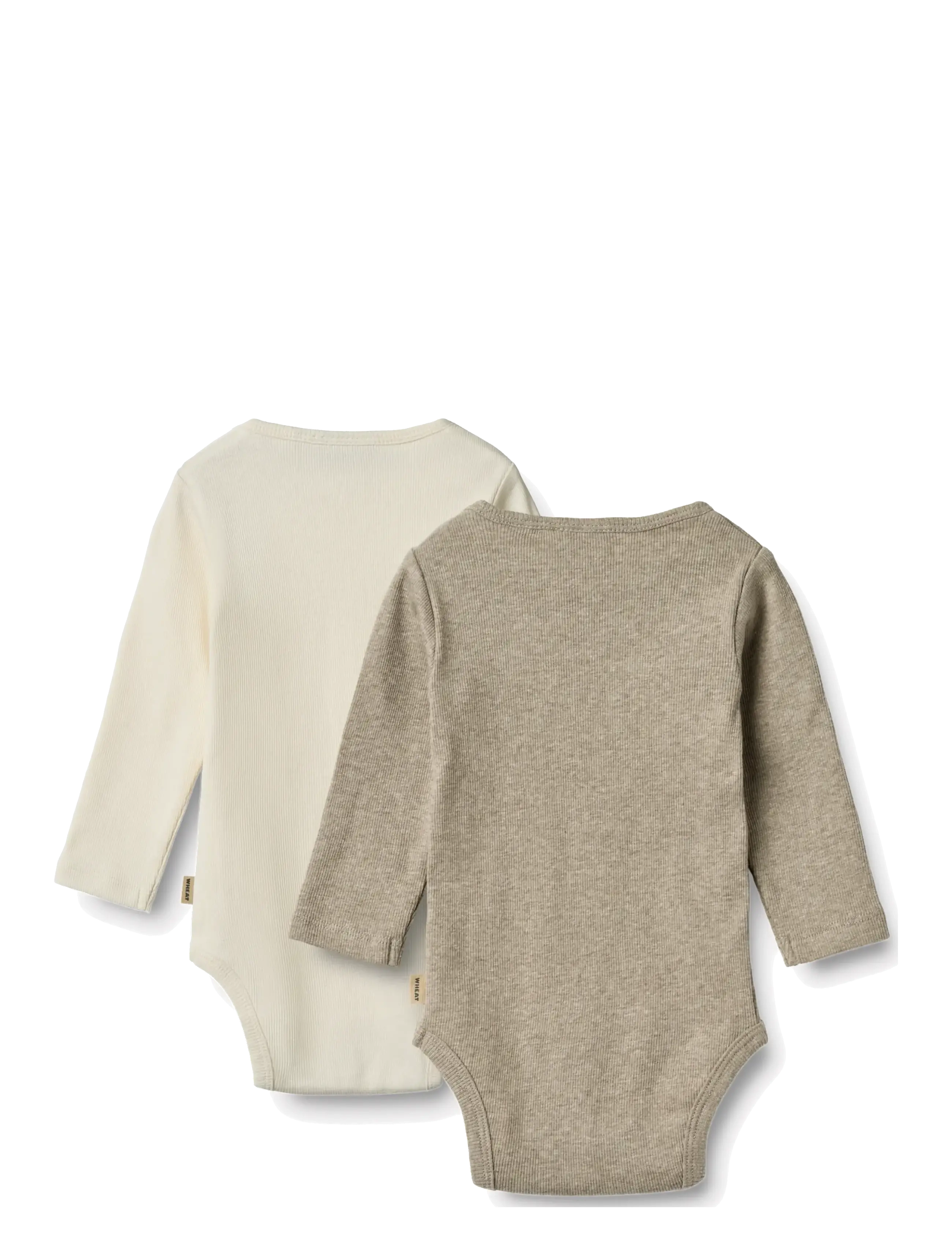 Wheat - 2 Rib Body L/S Spencer - bodyer i multipack - gravel melange - 2