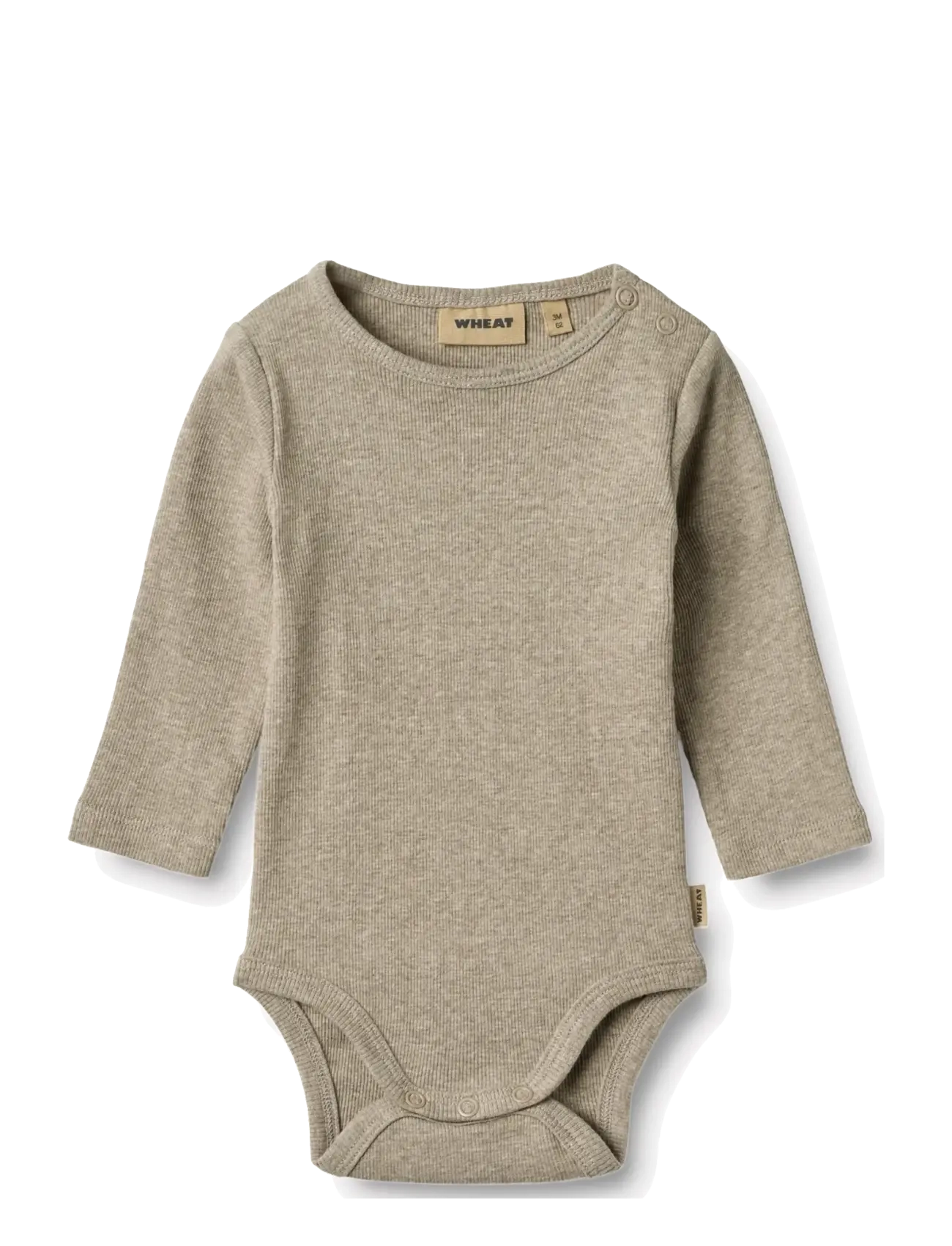 Wheat - 2 Rib Body L/S Spencer - bodyer i multipack - gravel melange - 3