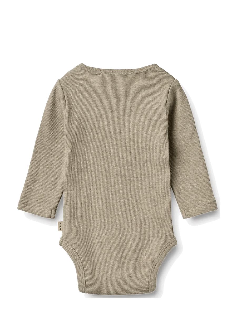 Wheat - 2 Rib Body L/S Spencer - multipack bodys - gravel melange - 5