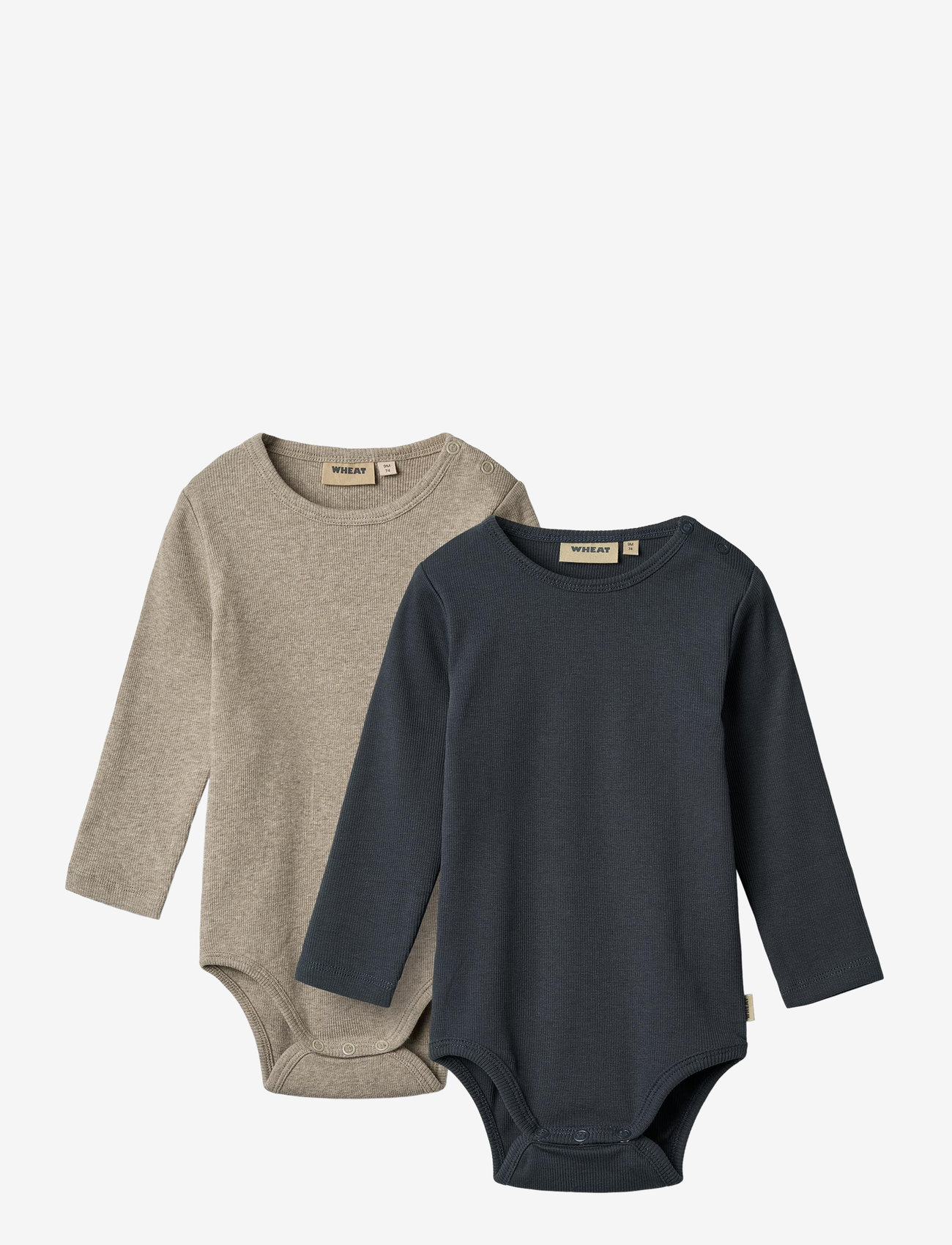 Wheat - 2 Rib Body L/S Spencer - samfellur í pakka - navy - 0