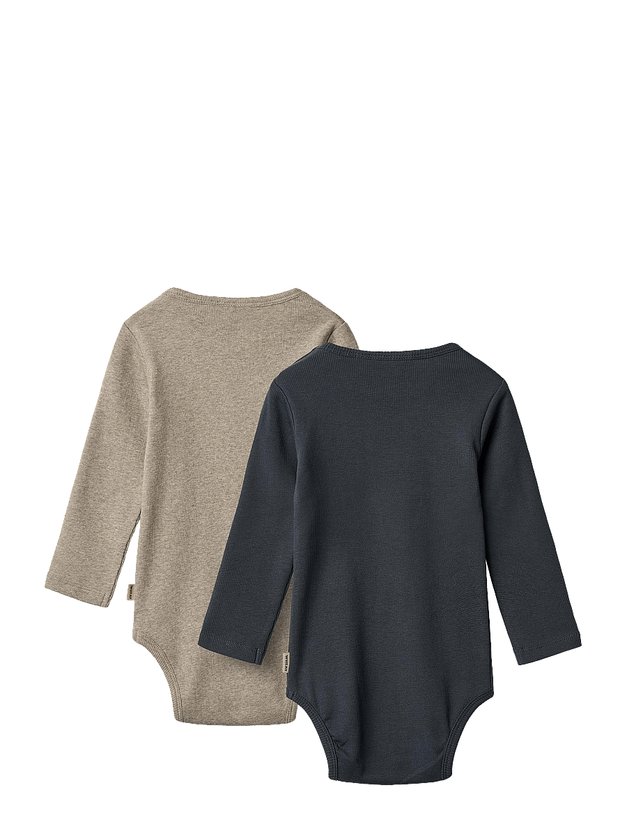 Wheat - 2 Rib Body L/S Spencer - multipack bodys - navy - 1