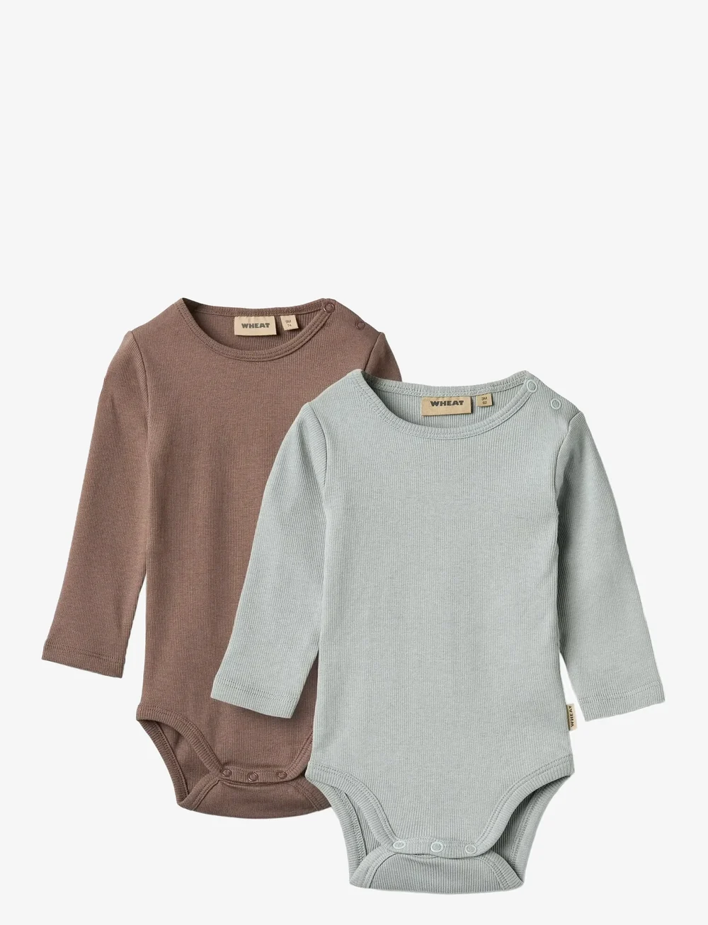 Wheat - 2 Rib Body L/S Spencer - multipack bodys - soft rain brown - 0