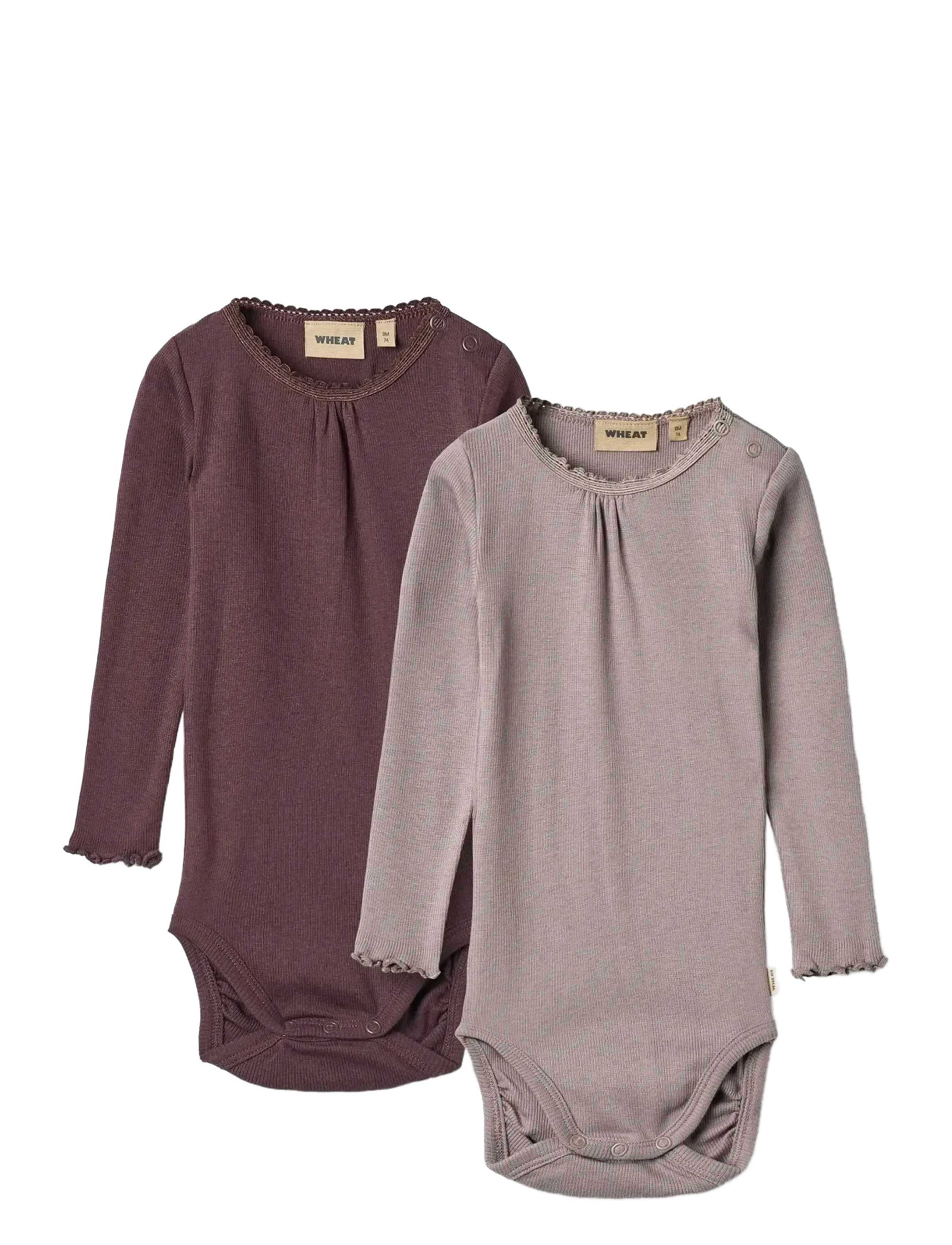 Wheat - 2 Rib Body L/S Lotta - långärmade bodies - purple fudge - 0