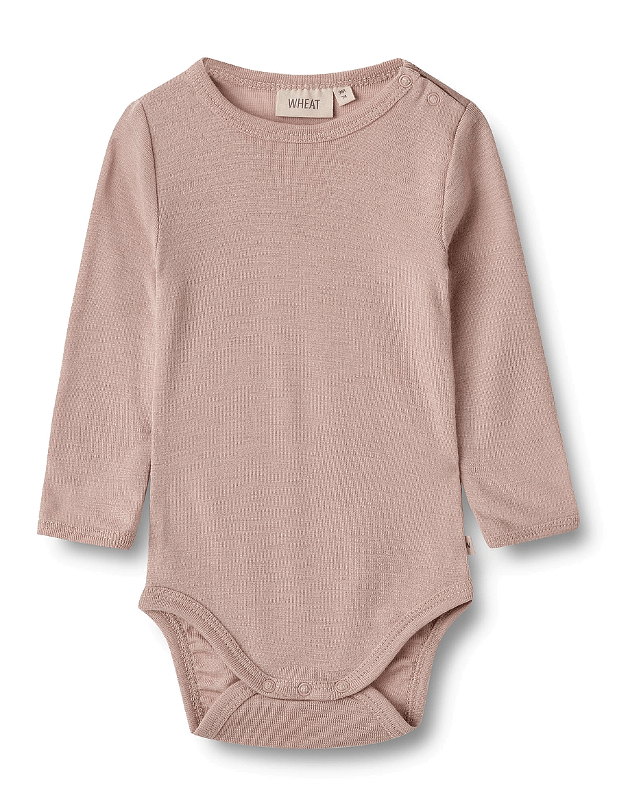 Wheat - Wool Body L/S Lucca - langärmelige bodys - dry rose - 0