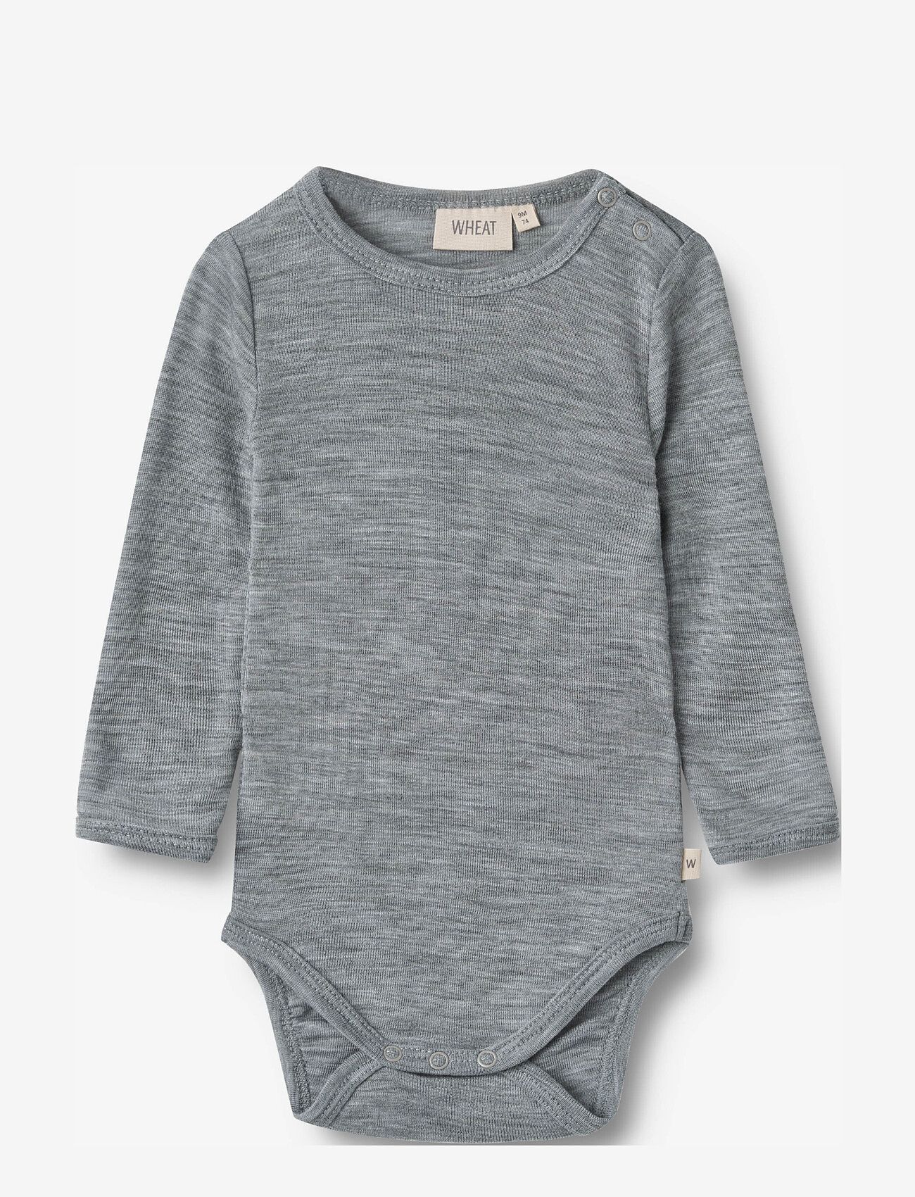 Wheat - Wool Body L/S Lucca - langærmede bodyer - melange grey - 0