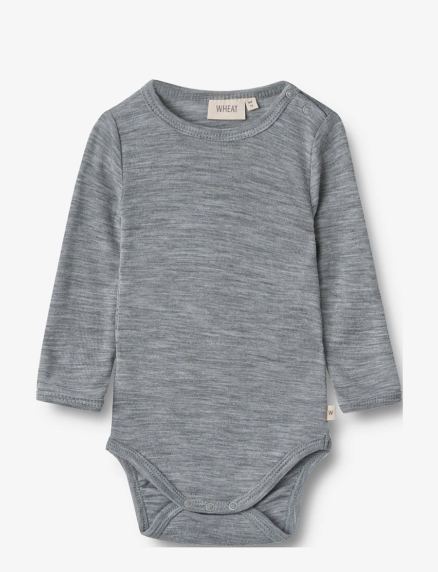 Wheat - Wool Body L/S Lucca - langärmelige bodys - melange grey - 0