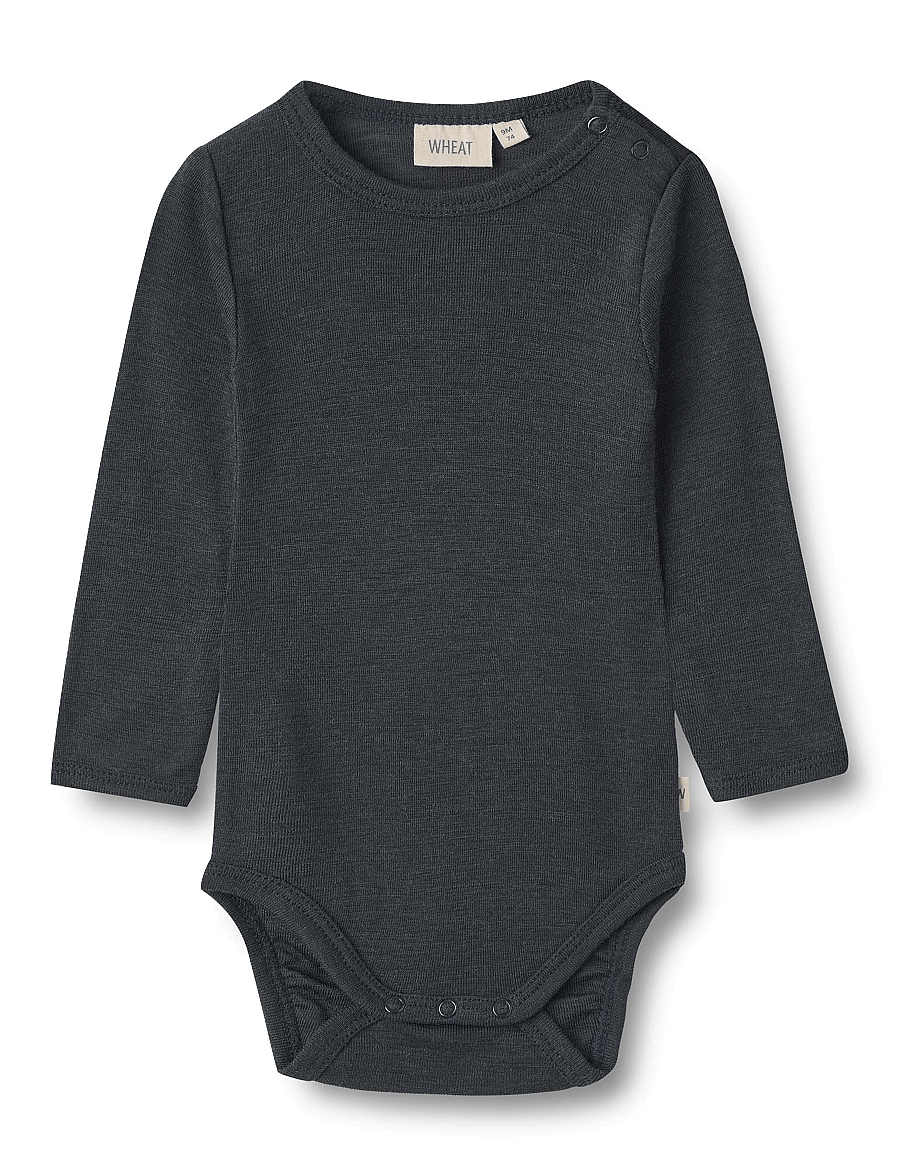 Wheat - Wool Body L/S Lucca - langärmelige bodys - navy - 0