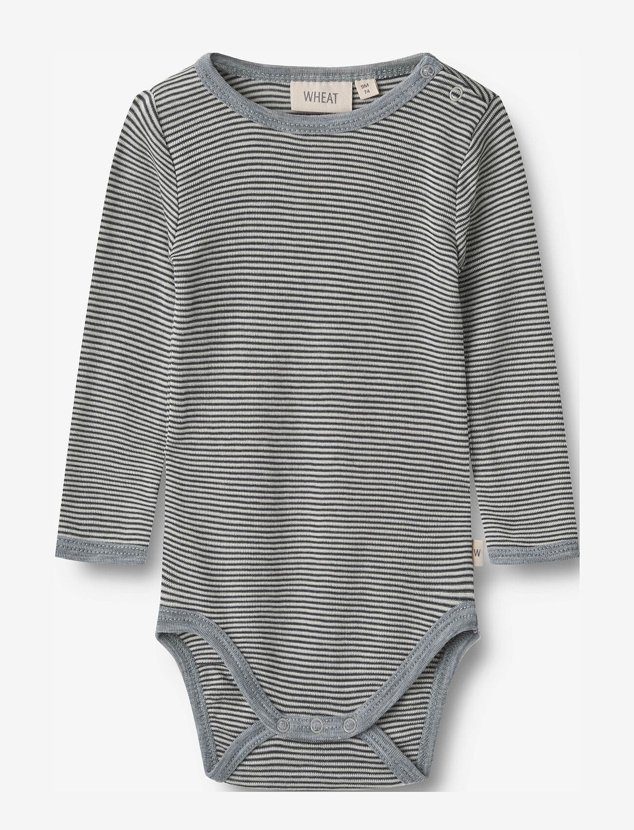 Wheat - Wool Body L/S Lucca - gemusterte langärmelige bodys - navy stripe - 0