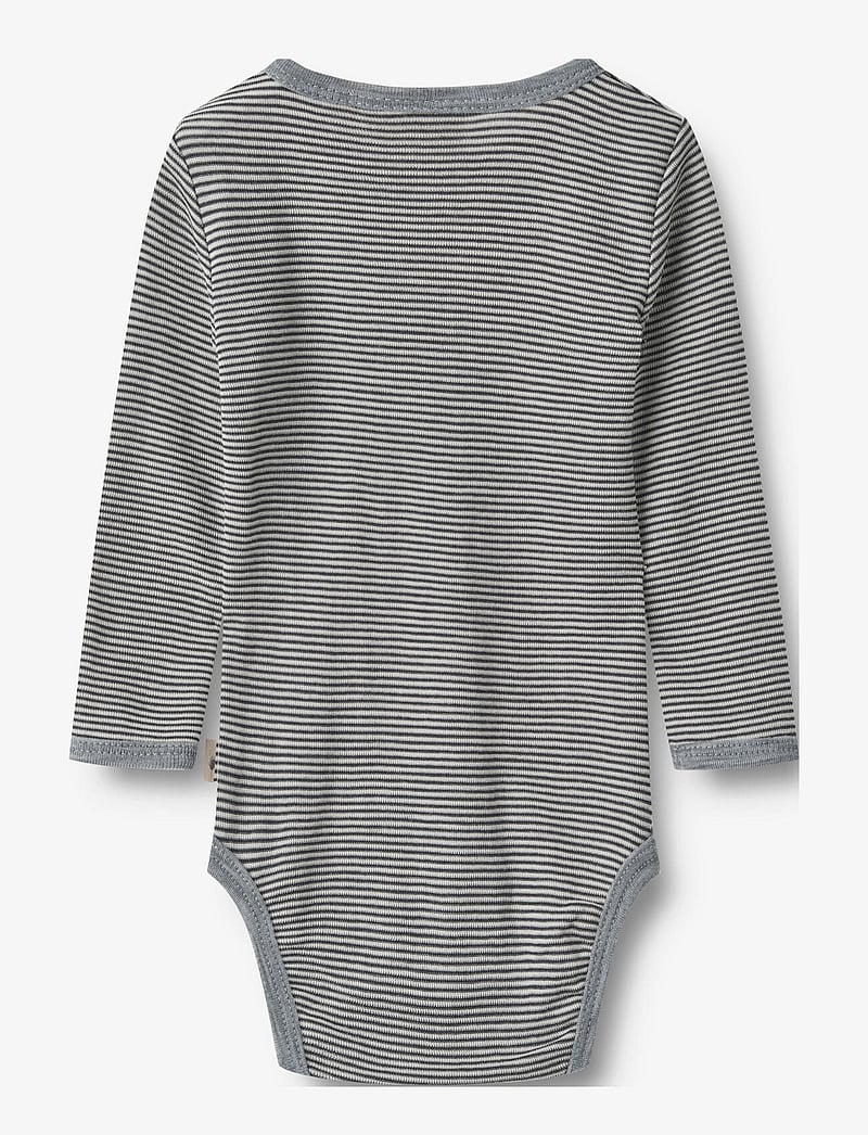 Wheat - Wool Body L/S Lucca - gemusterte langärmelige bodys - navy stripe - 1