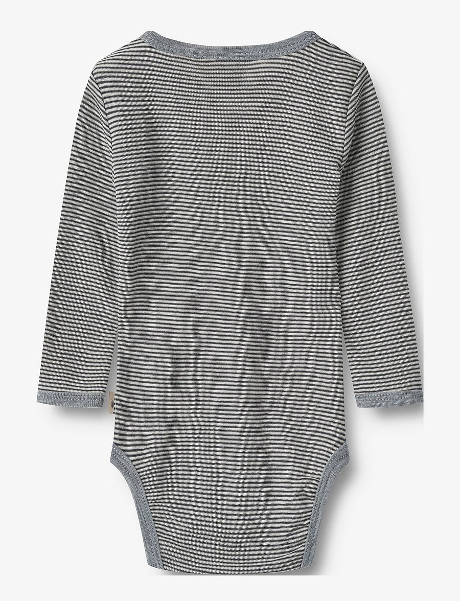 Wheat - Wool Body L/S Lucca - langärmelige bodys - navy stripe - 1