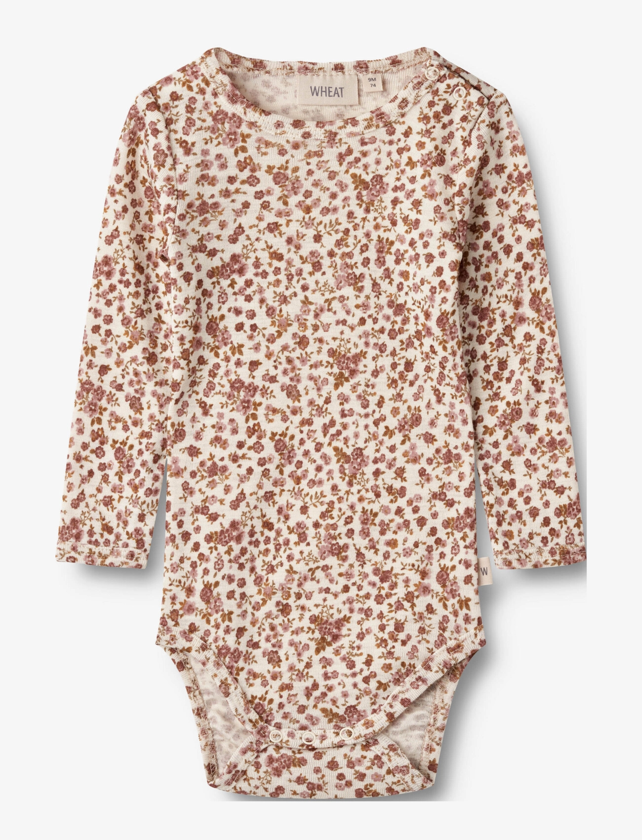 Wheat Wool Body L/S Lucca, 68, Multi/patterned, Bodys > Langærmede, Børn