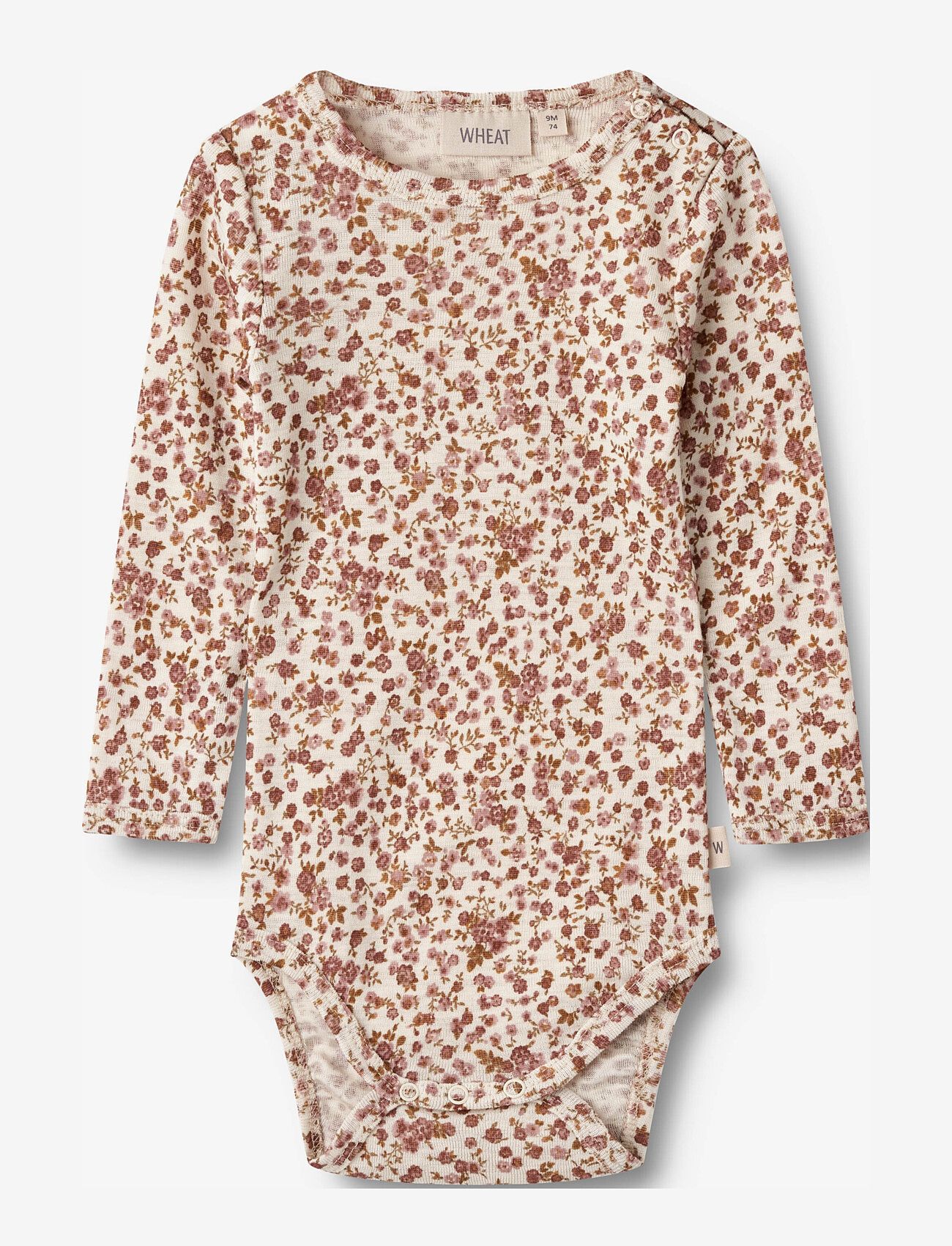 Wheat - Wool Body L/S Lucca - kuvioidut pitkähihaiset bodyt - rose flowers - 0