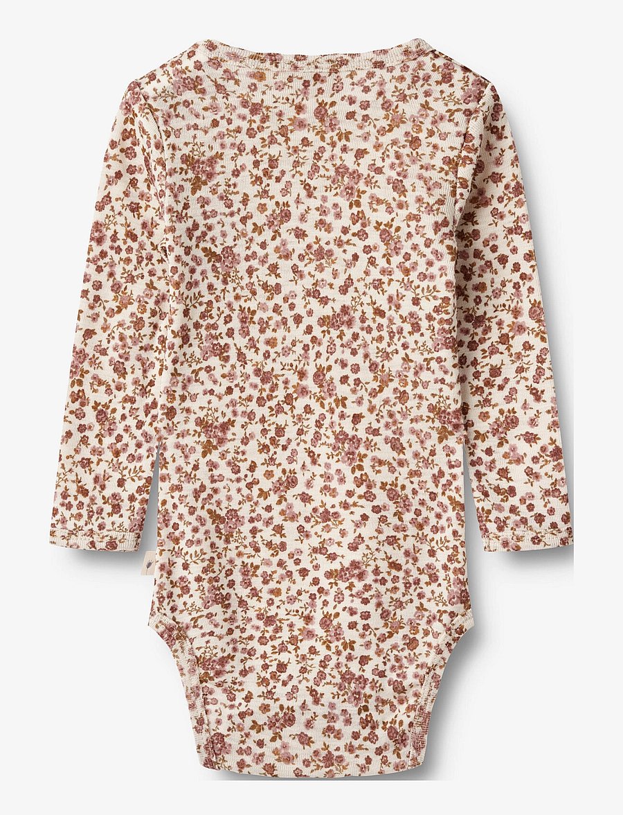 Wheat - Wool Body L/S Lucca - langärmelige bodys - rose flowers - 1