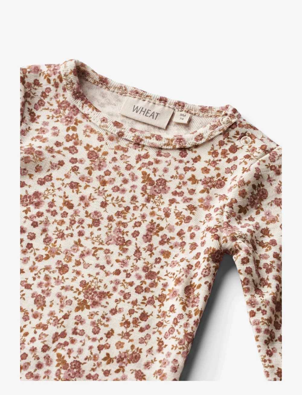 Wheat - Wool Body L/S Lucca - gemusterte langärmelige bodys - rose flowers - 2