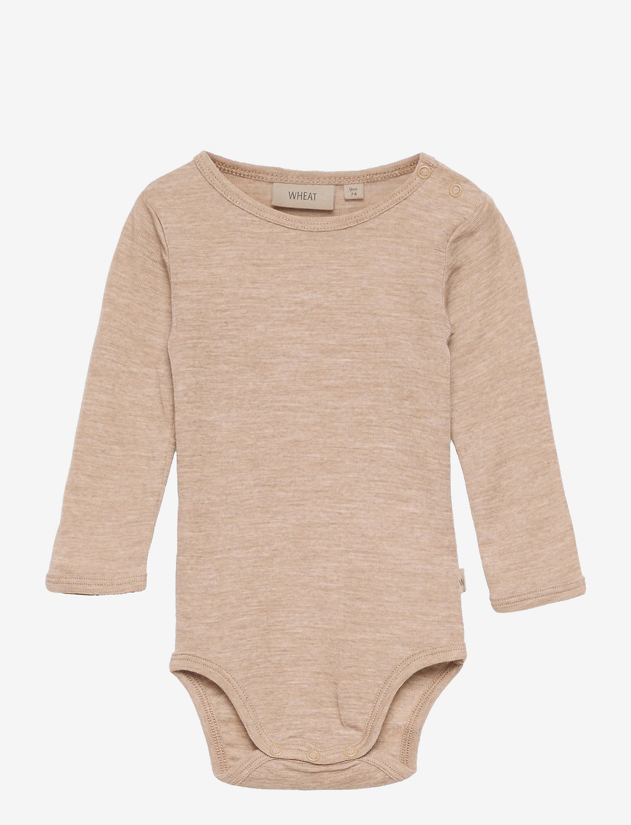Wheat - Body Plain Wool LS - khaki melange - 0