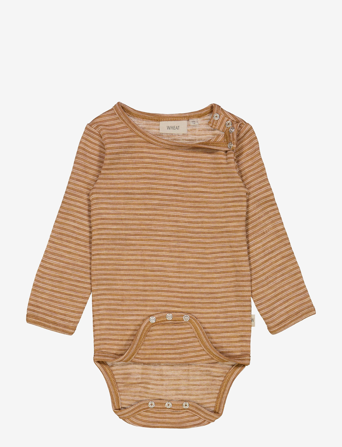 Wheat - Body Plain Wool LS - clay melange wool stripe - 1