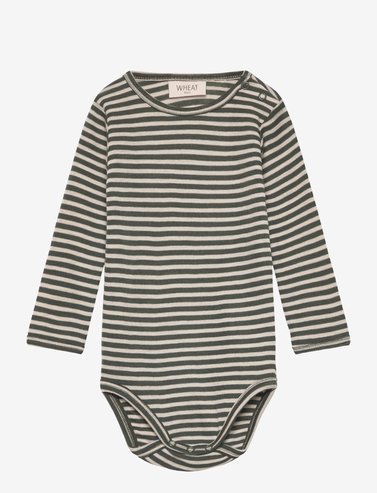 Wheat - Body Plain Wool LS - green stripe - 0