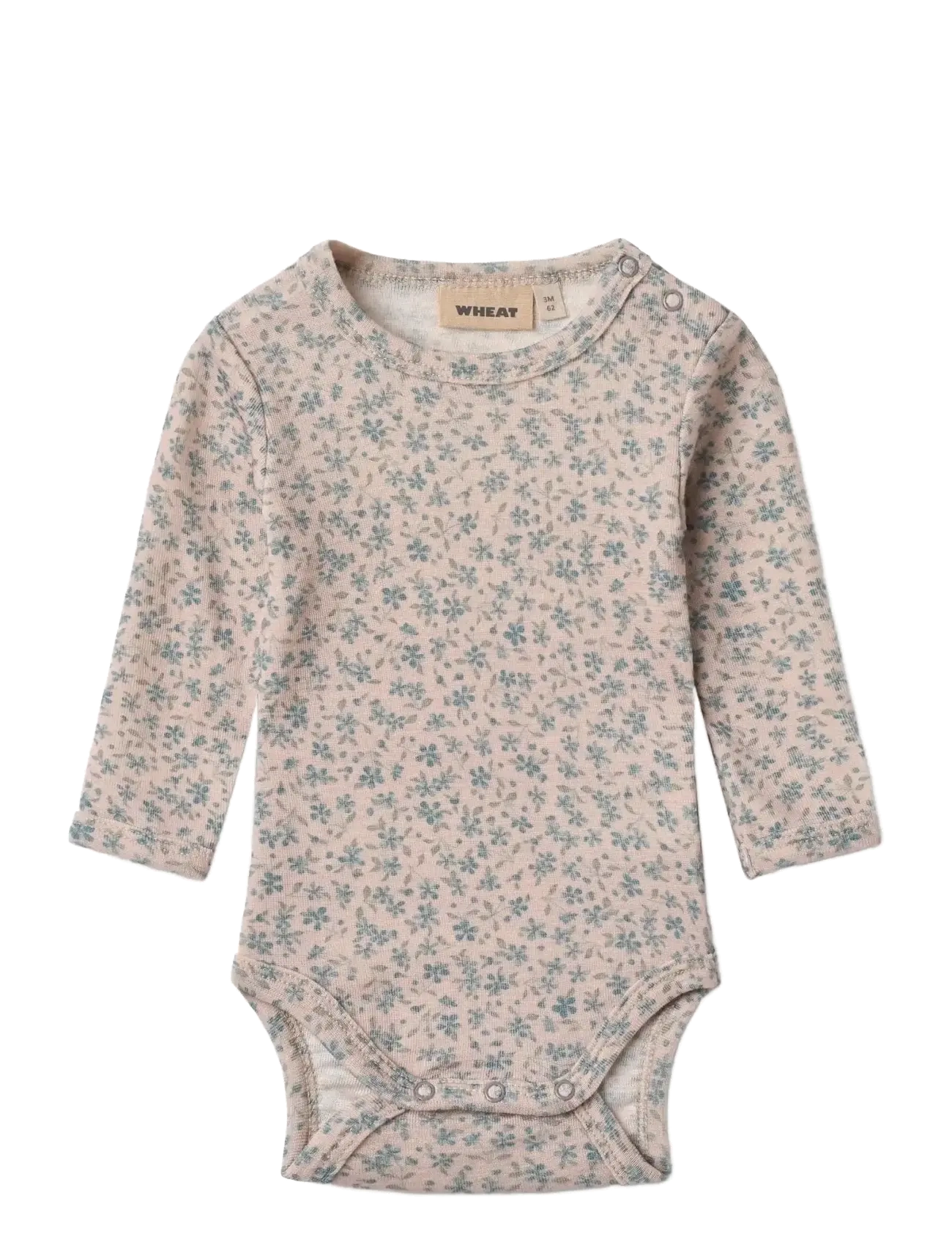 Wheat Wool Body L/S Lucca - Kläder - BLUE FLOWERS / beige