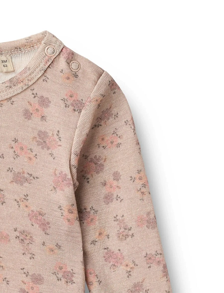 Wheat - Wool Body L/S Lucca - langärmelige bodys - lilac flowers - 2