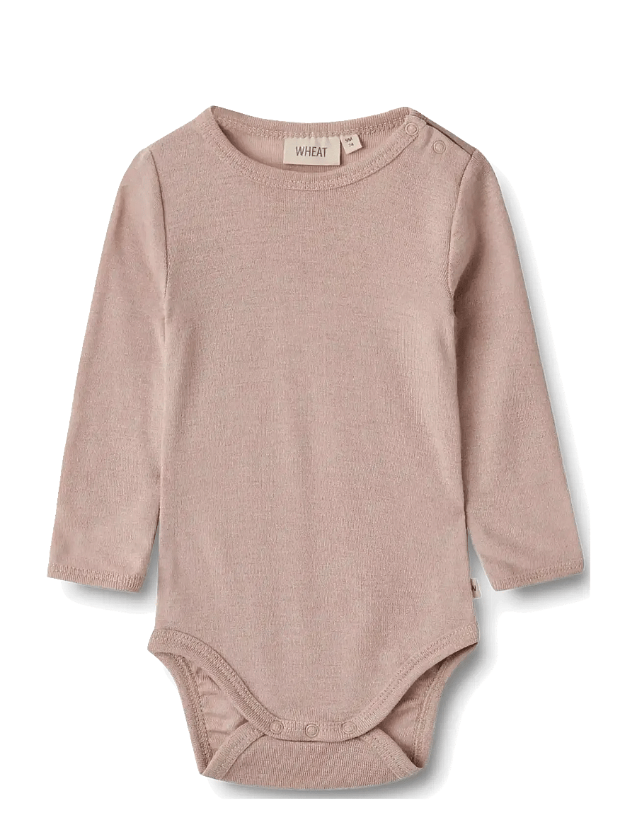 Wheat - Wool Body L/S Lucca - långärmade bodies - dry rose - 0