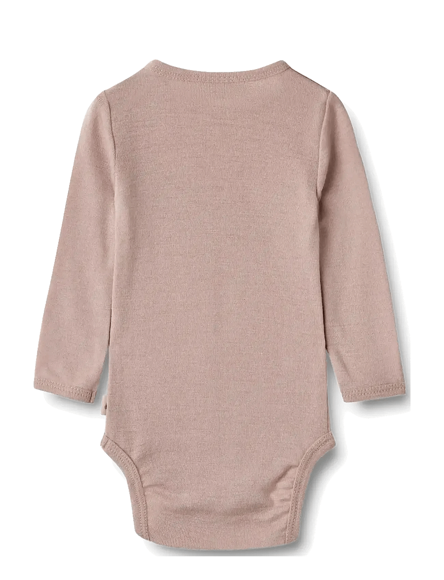 Wheat - Wool Body L/S Lucca - långärmade bodies - dry rose - 1