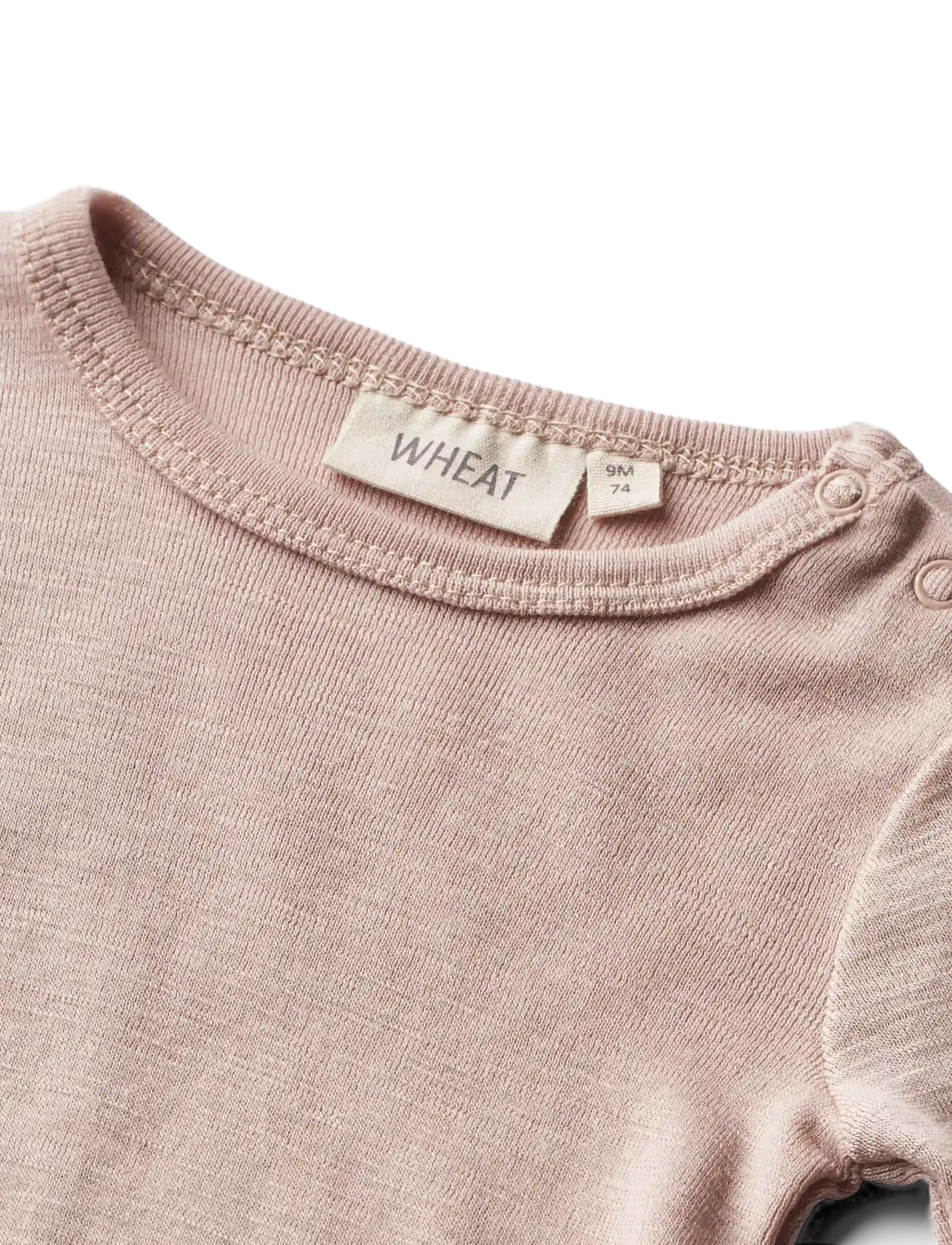 Wheat - Wool Body L/S Lucca - långärmade bodies - dry rose - 2