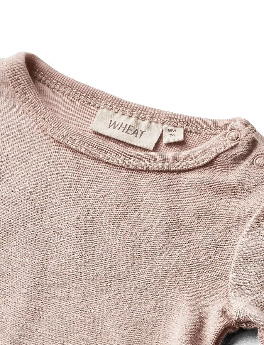 Wheat - Wool Body L/S Lucca - långärmade bodies - dry rose - 2