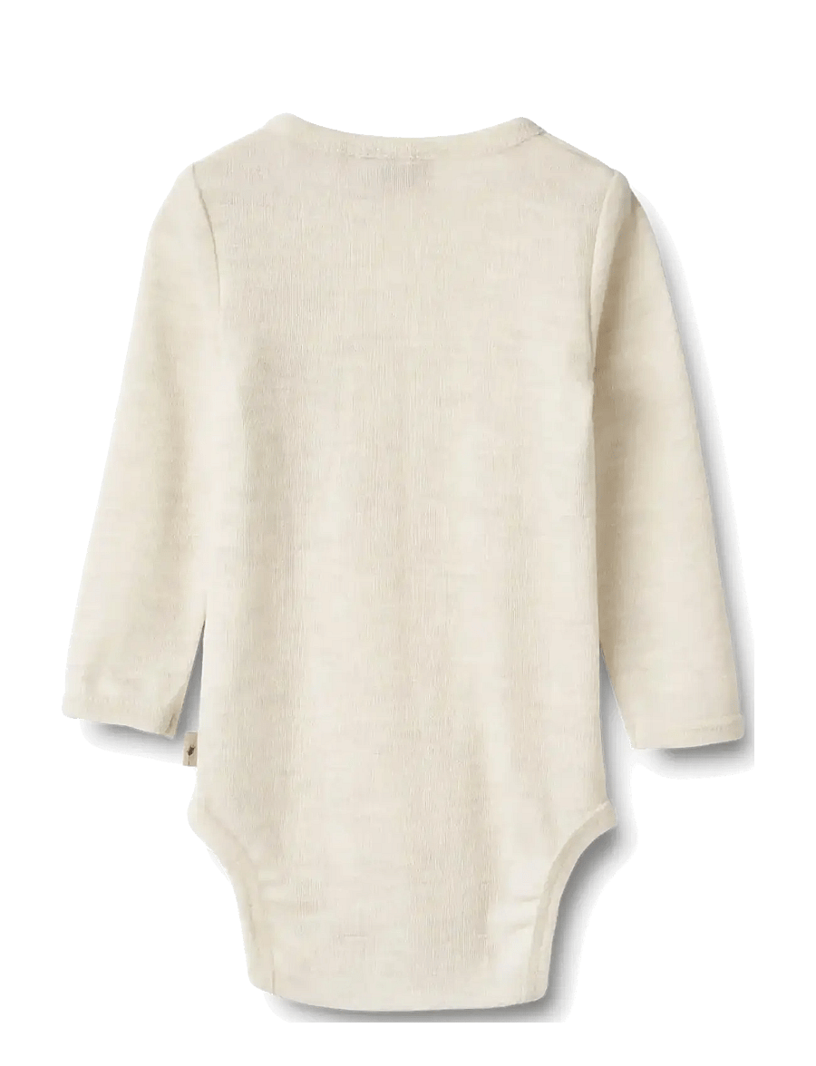 Wheat - Wool Body L/S Lucca - långärmade bodies - eggshell melange - 1