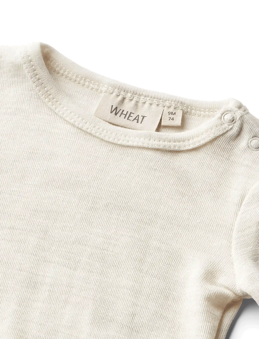 Wheat - Wool Body L/S Lucca - långärmade bodies - eggshell melange - 2