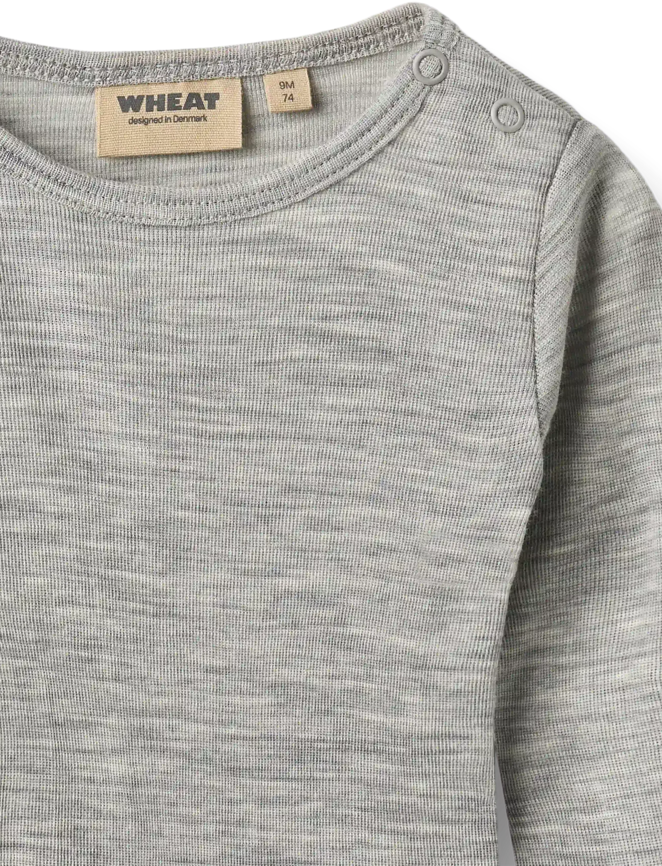 Wheat - Wool Body L/S Lucca - long-sleeved bodies - melange grey - 2