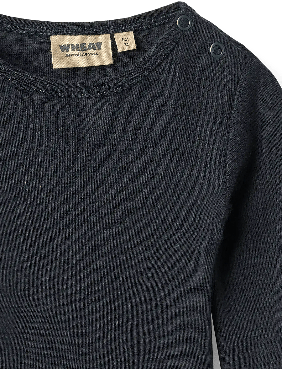 Wheat - Wool Body L/S Lucca - långärmade bodies - navy - 2